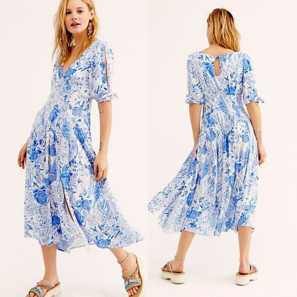 Free people NWT floral midi dress